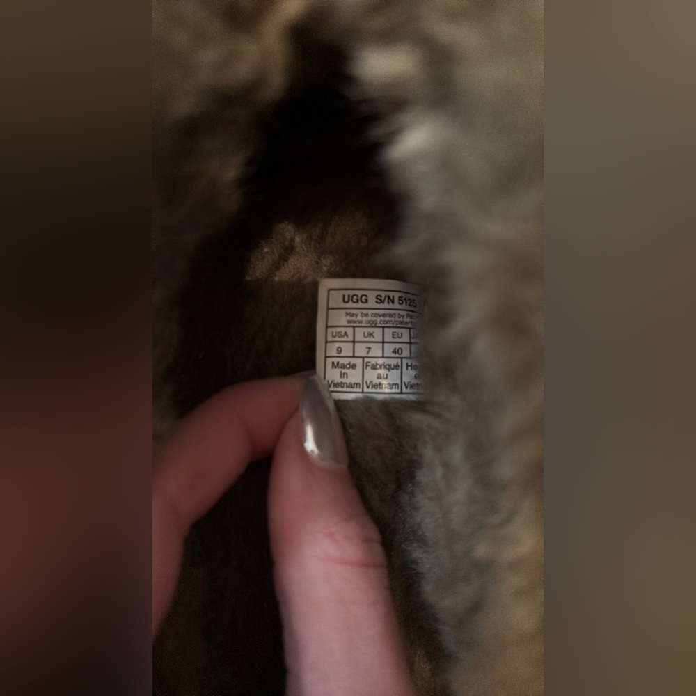 UGG Olive Fur-Lined Slippers - Picture 3 of 6